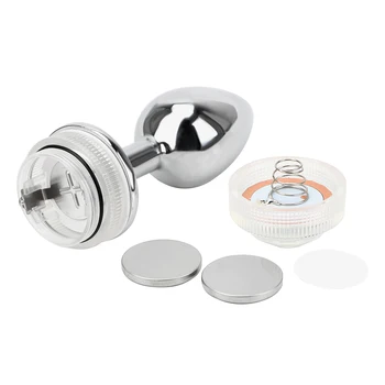 IKOKY LED Light Metal Anal Plug Stainless Steel Butt Plug No Vibrator Remote Control Prostate Massager Sex Toys For Couples 2