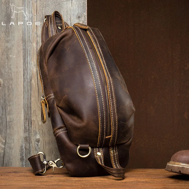 

Genuine Leather Men Bag male chest bag travel shoulder Man Crossbody Bags Men Messenger Bags Phone Sling Chest Pack