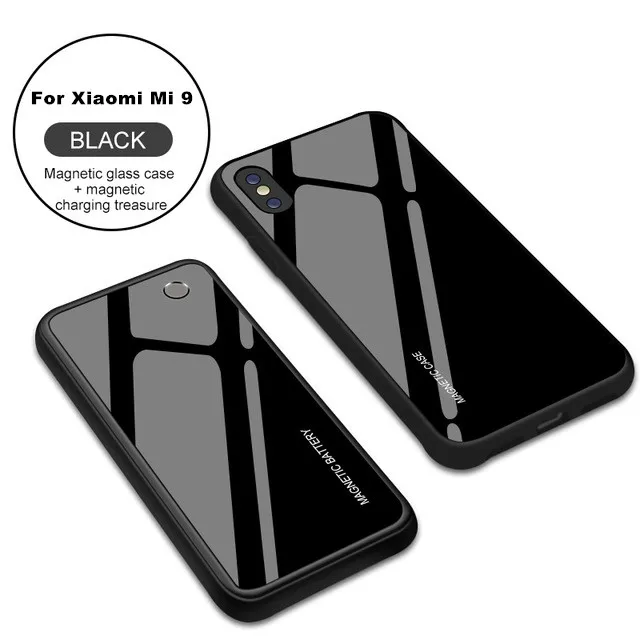 5000 мАч Расширенный чехол для аккумулятора телефона для Xiaomi Mi 9 портативный внешний аккумулятор чехол для зарядного устройства беспроводной магнитный чехол для зарядки - Color: Black For Mi 9