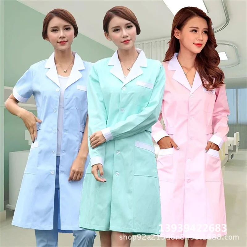 

Summer and Spring Women Long Sleeve Medical clothing women Medical gown Lab coat White coat Clothes for doctors Nurse Services