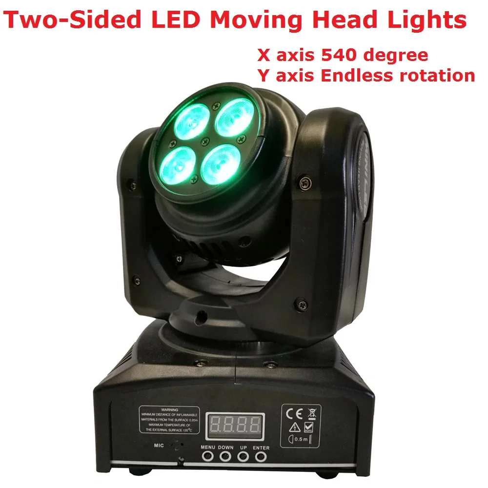 

1XLot Fast Shipping Double Face 8*8W RGBW 4IN1 Mini Led Moving Head Wash Lights LED Display For Professional Stage Dj Lighting