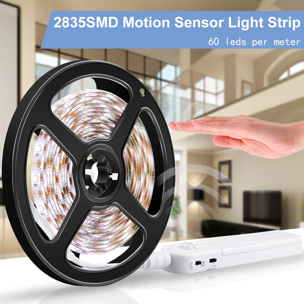 

LED Motion Sensor Stairs Wall Lamp Strip Flexible LED Lamp Tape PIR Auto-Sensing LED Wall Light 5V Neon Ribbon Closet Wardrobe