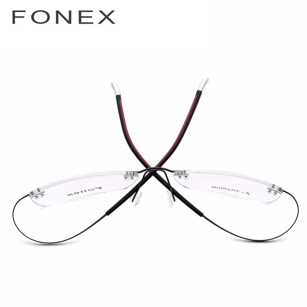 

B Pure Titanium Men Rimless Optical Glasses Frame Women Frameless Prescription Eyeglasses Ultralight Myopia Screwless Eyewear