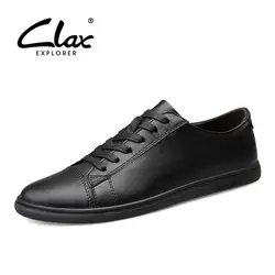 CLAX Для мужчин; белые туфли модные 2019 сезон: весна–лето человек Повседневное обуви мужской кожаная обувь мягкие