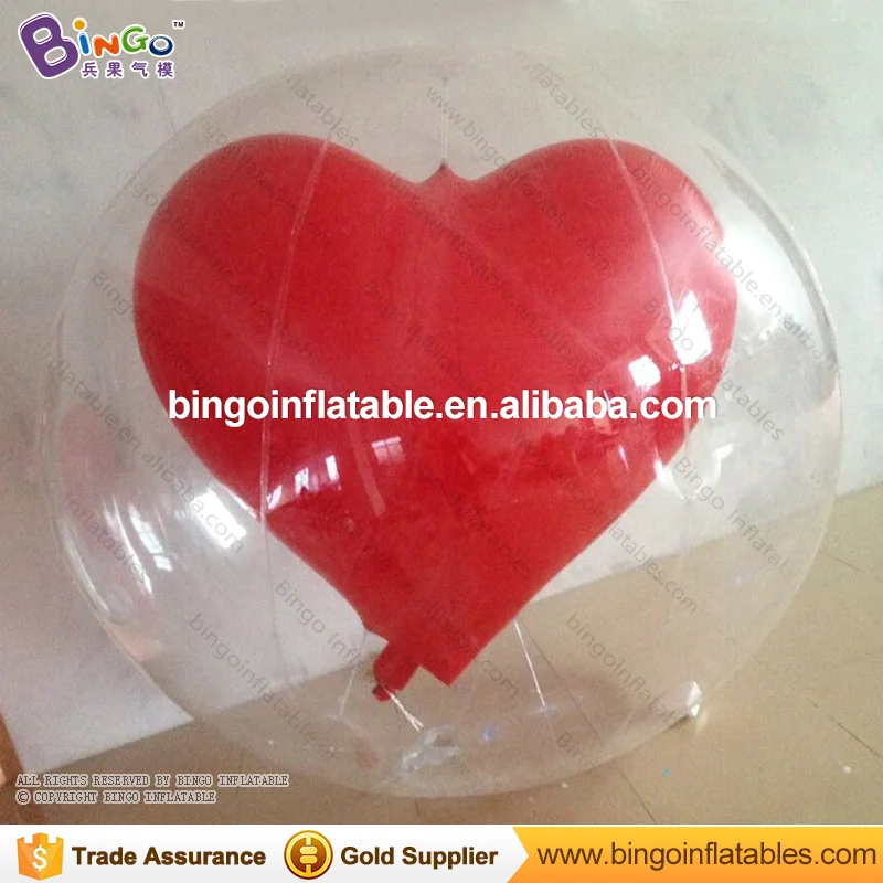 

Air sealed 2m inflatable heart in balloon for valentine's day, air tight inflatable heart ball for stage-inflatable toy