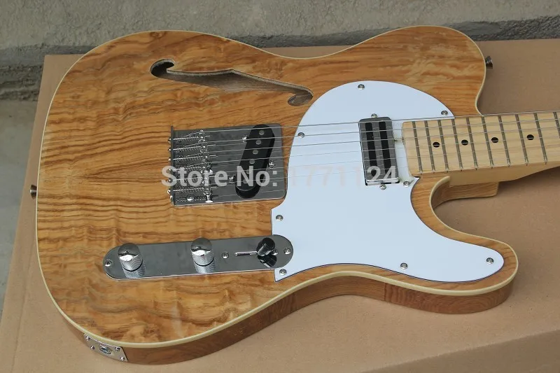 

. Top Quality 2017 new Semi-hollow models Telecaster single F-hole wood color electric guitar