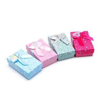 

5*8cm Jewelry Bowknot Necklace Ring Earring Box Display Organizer Storage Holder