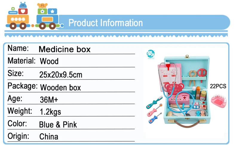 Русский склад Кампешевого детские игрушки, смешные играть реальной жизни Косплэй доктор игры Портативный Медицина Box, доктор игровой набор Деревянные игрушки для малыш