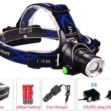 Лидер продаж года 2000Lm C-XM-L XML T6 светодиодный светильник головной светильник+ 2*18560 батареи+ Кнопка питания зарядное устройство