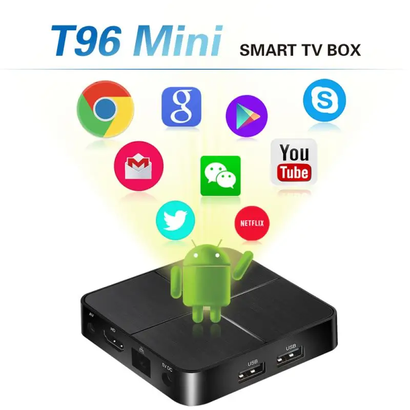 T96 Mini Android 7.1 Smart TV Box DDR3 1GB RAM 8G ROM RK3229 Quad Core 2.4G WiFi 4K H2.65 Smart  Set-top Box Media Player  