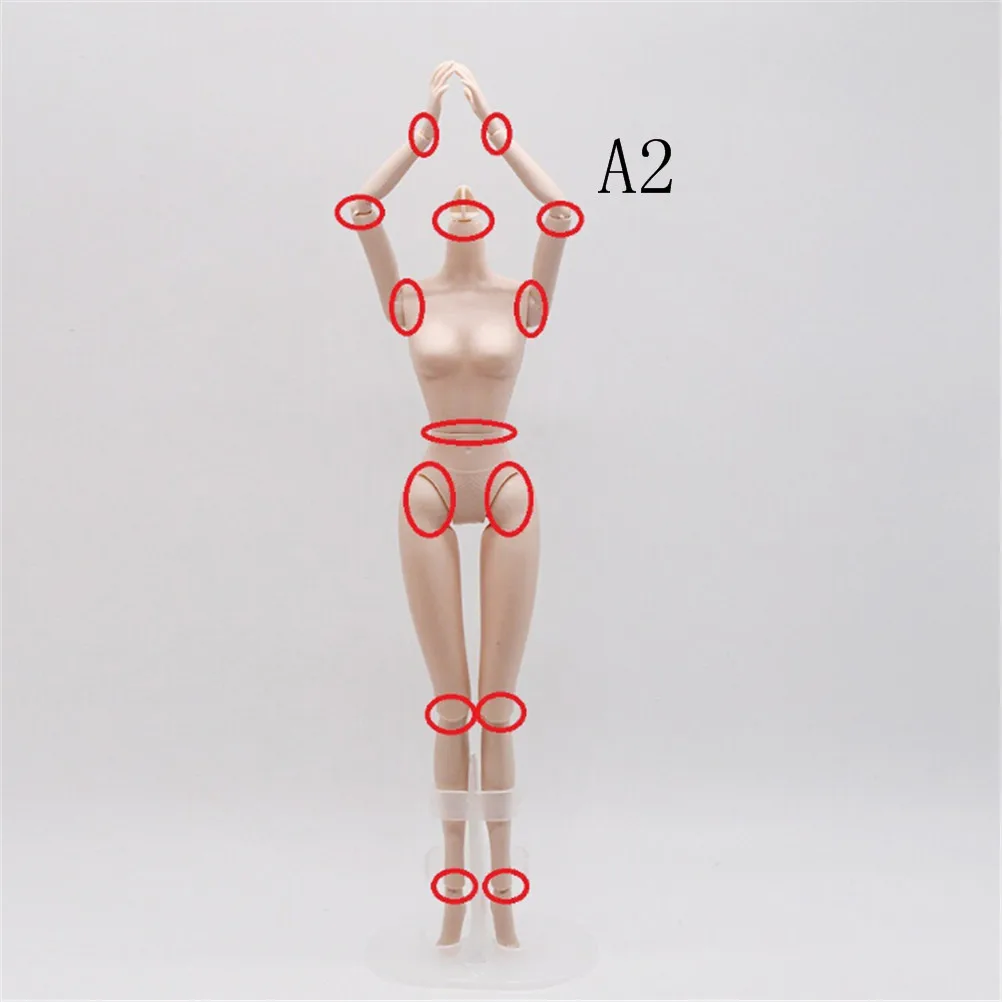 New Movable Joints Female Doll Body 1/6 Naked Nude Body Dolls Plastic Princess Doll Gifts Fashion Toy For Girls