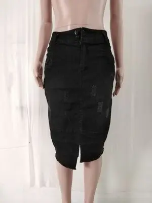 Женские летние джинсовые юбки, расколотая труба, джинсовая юбка, большие размеры, длина до колена, юбка с кисточками