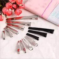 Pinces à cheveux noires de couleur argentée, barrettes plates, épingles à cheveux en fer, accessoires pour cheveux DIY pour femmes et filles, 3.2-5.5cm, haute qualité, 30 pièces/lot 2