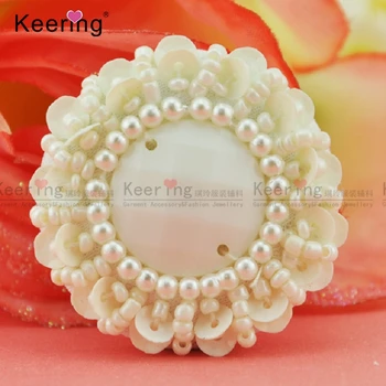 

Keering Fancy Acrylic Beaded Fabric Covered Buttons For Coat WBK-1368