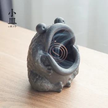 

Spot stone glaze incense burner ceramic glazed pottery hand-made frog coarse pottery household antique personality special