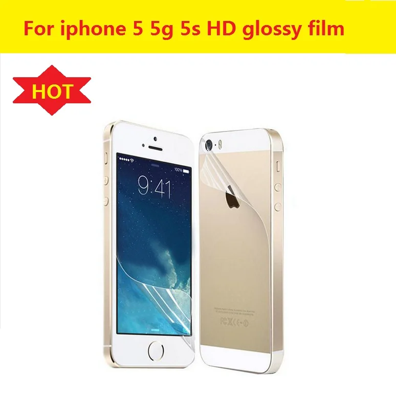 1 пара(передняя+ задняя) HD lcd прозрачная глянцевая пленка для iphone 4 4G 4S 5 5g 5S 6 6s 6s 7x8 10 plus Защитная пленка для экрана