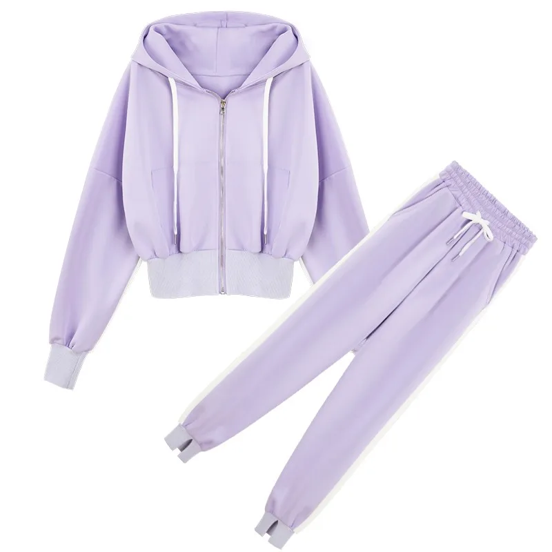 Женский Повседневный Спортивный комплект костюм для отдыха куртка с капюшоном