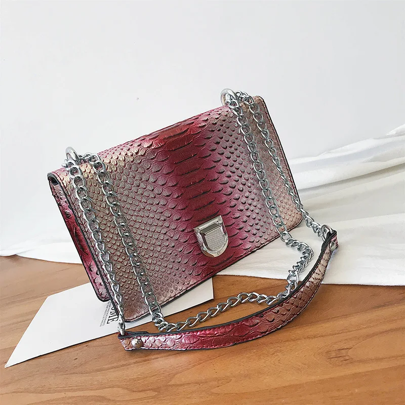 

Retro Alligator Handbag 2019 Fashion Women Hasp Chain Messenger Bags Clutch Wedding Party Purse Slung Flap Small Square Bag
