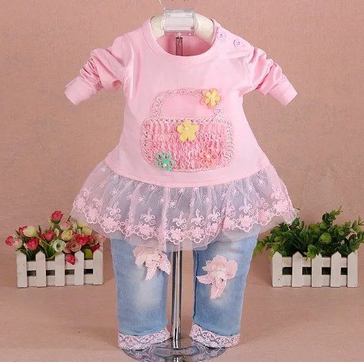 Новинка 2017 комплект одежды для девочек из 3 предметов детский джинсовый