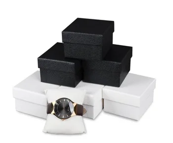 

Free shipping wholesale 30pcs/lot 85x75x55mm Watch Box White Black Paper Box for wristwatch Gift Box for Watch