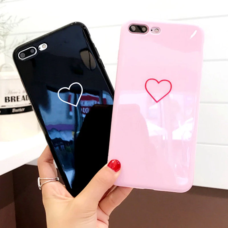 

Love Lovers Heart Couples iPhone 6 6s 7 8 X Plus Case clean smooth Phone Case Soft TPU silicone For iPhone 6 6S 7 8 X Plus Case