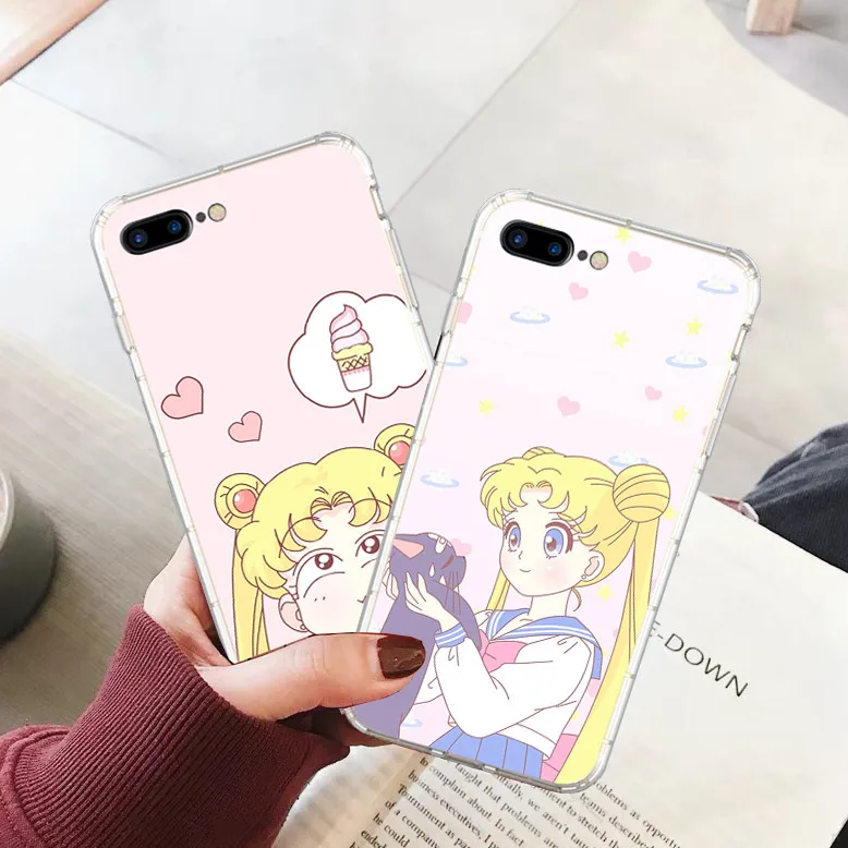 

Sailor Moon Anime Phone Cases Cover for iphone X XR XS MAX 6 6s 7 8 Plus TPU Cover Coque For iphone 7 8Plus iphone 5SE Cases