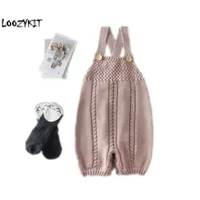 Loozykit осенний детский комбинезон, Хлопковые Штаны, комбинированная одежда для малышей, детский комбинезон, детская одежда