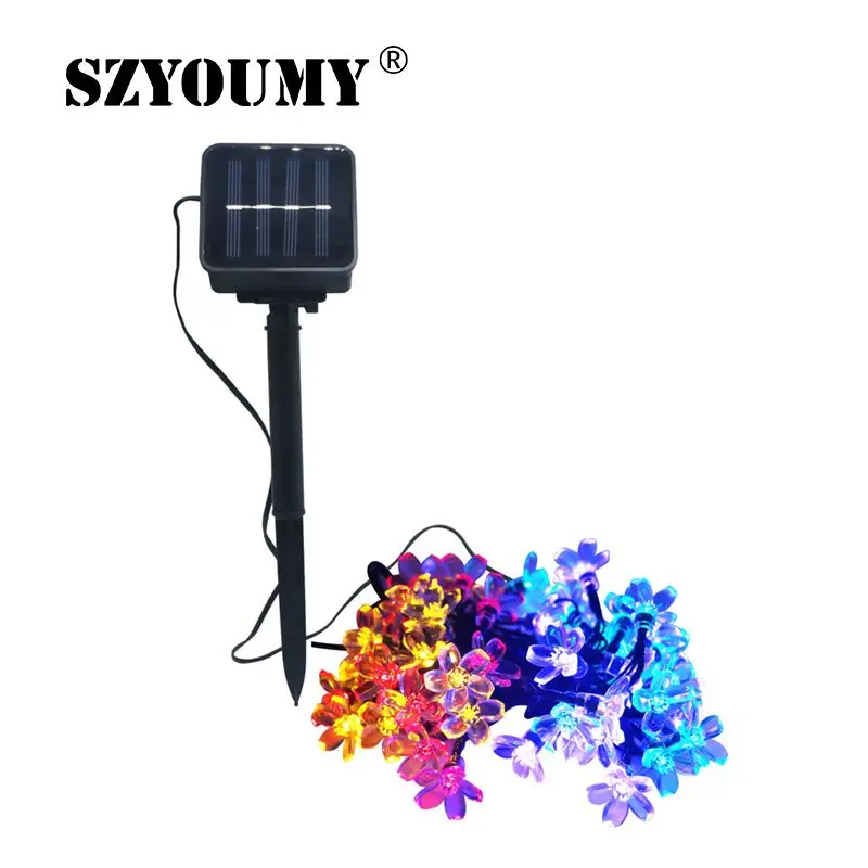 Solar 50LED 5M Raindrop Fairy Lights String Garden Outdoor Party Wedding Decor