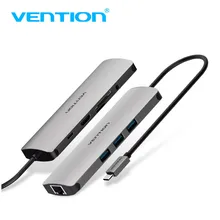Vention USB HUB Тип C концентратор USB 3,0 с PD Мощность HDMI 3,5 мм аудио RJ45 адаптер Gigabit Ethernet SD/TF Card Reader USB C концентратора