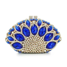 Синий новейший Свадебный Кошелек Стразы клатч, вечерняя сумка(8753A-GB