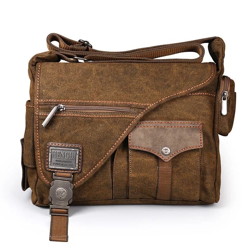 Ruil mężczyźni płótno wielofunkcyjna torba Crossbody torebki Retro podróży odporność na zużycie torby listonoszki do wypoczynku opakowanie bolsa