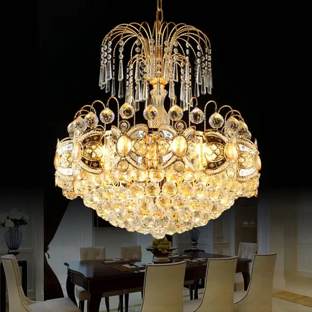 Modern Luxury Led Chandelier Lighting Lustre K9 Gold Crystal Chandelier