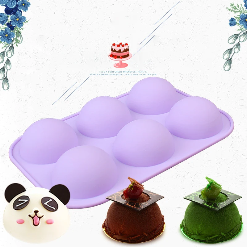 

2019 New Half Ball Sphere Mold 6 Holes 3D Silicone Baking Mold DIY Muffin Bakeware kitchen Tools Chocolate Cupcake Cake Mold