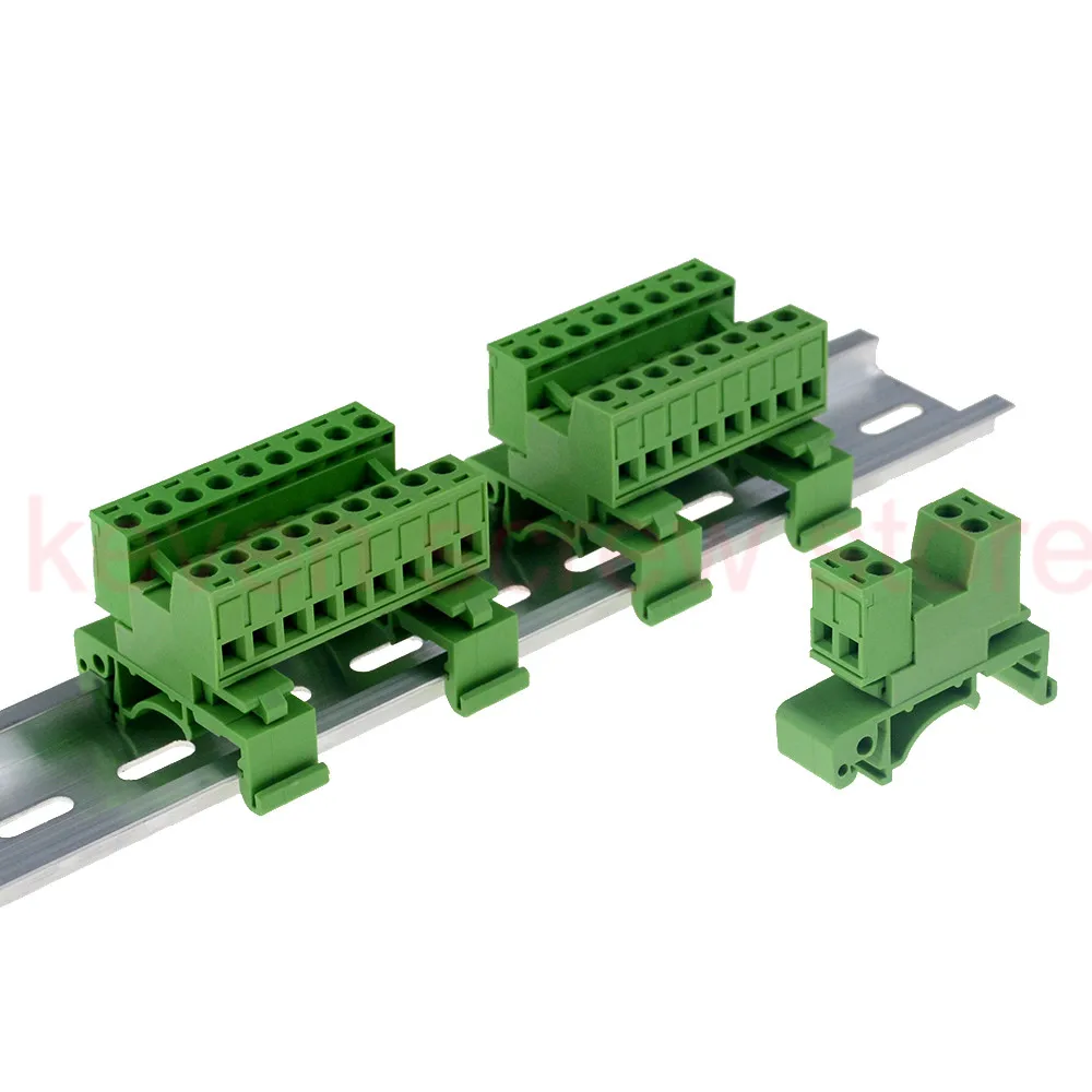 

1sets 2-12pin Pitch 5.08mm Screw Plug-in Terminal Blocks connector Din Rail Mounting instead 2EDG-UKR-5.08mm Rail terminal block