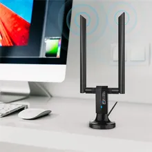 HPERDEAL 1200 Мбит/с Двухдиапазонная 2,4 ГГц/5 ГГц ABS+ Металл беспроводной USB 3,0 WiFi адаптер Антенна IEEE 802.11n/ac 19Feb14