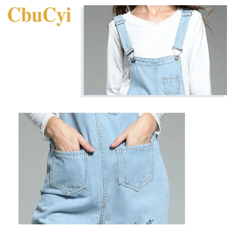 CbuCyi Women's Jumpsuits Plus Size 5XL Loose Casual Straps Floral Embroidered Jeans Rompers Womens Jumpsuits Overalls for Women
