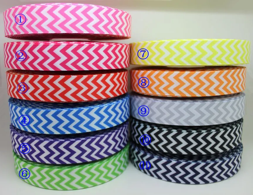 Новое поступление 7/8 ''Бесплатная доставка Шеврон Печать 11 цветов grosgrain лента