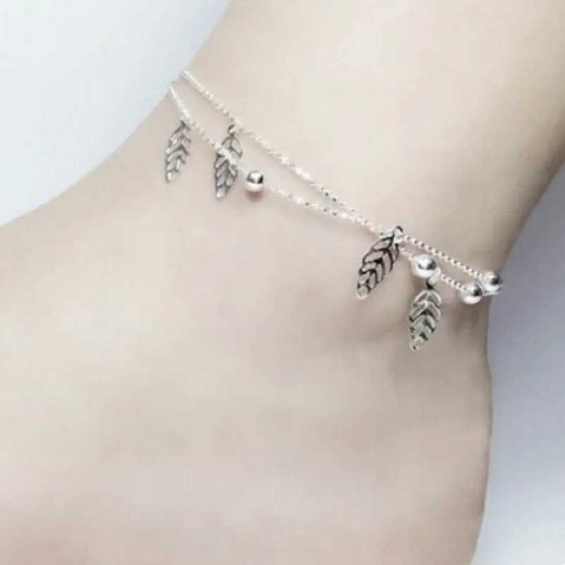 

Women's Double Leaf Bells Multi-layer Anklets Classic creative women's favorite best gift