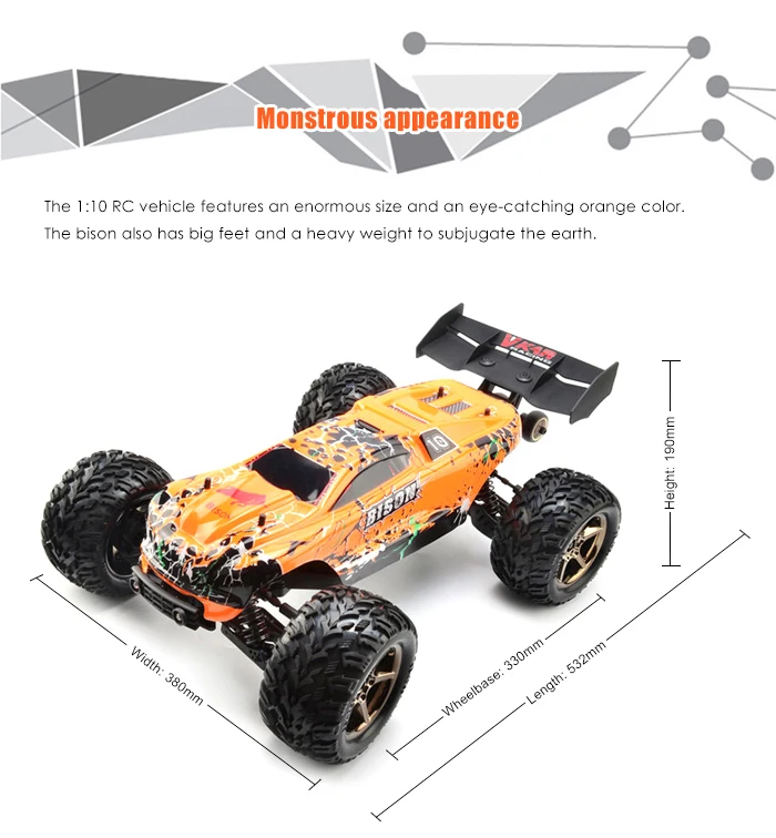 Новинка VKAR Bison 1:10 масштаб водонепроницаемый 4WD внедорожник высокая скорость Электроника дистанционное управление монстр грузовик RC гоночные автомобили 90 км/ч