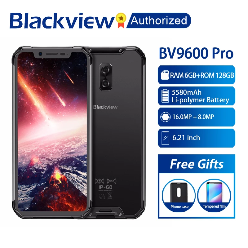 Blackview BV9600 Pro Прочный IP68 Водонепроницаемый Helio P60 Global 4G мобильный телефон с функцией
