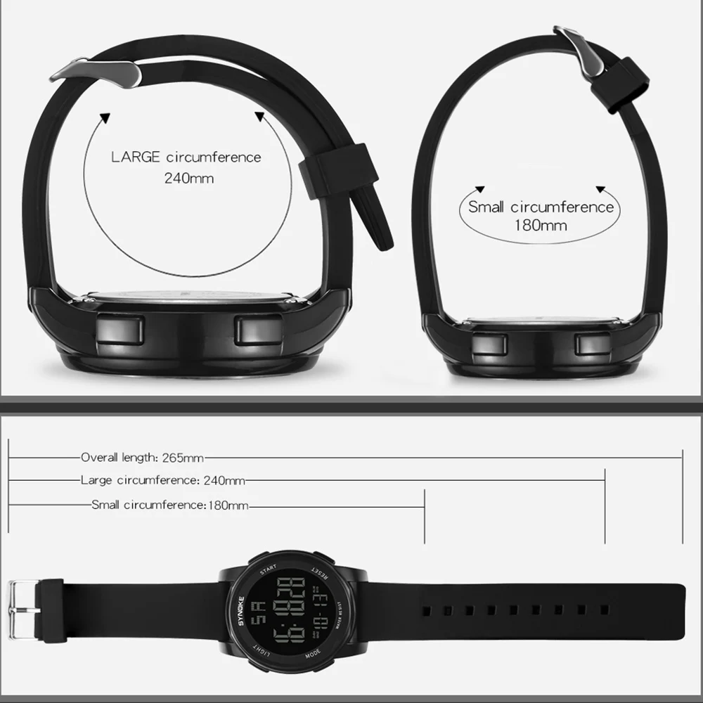 SYNOKE, цифровые спортивные наручные часы, светодиодный, Hombre, водонепроницаемые, цифровые, модные, военные, спортивные, мужские часы