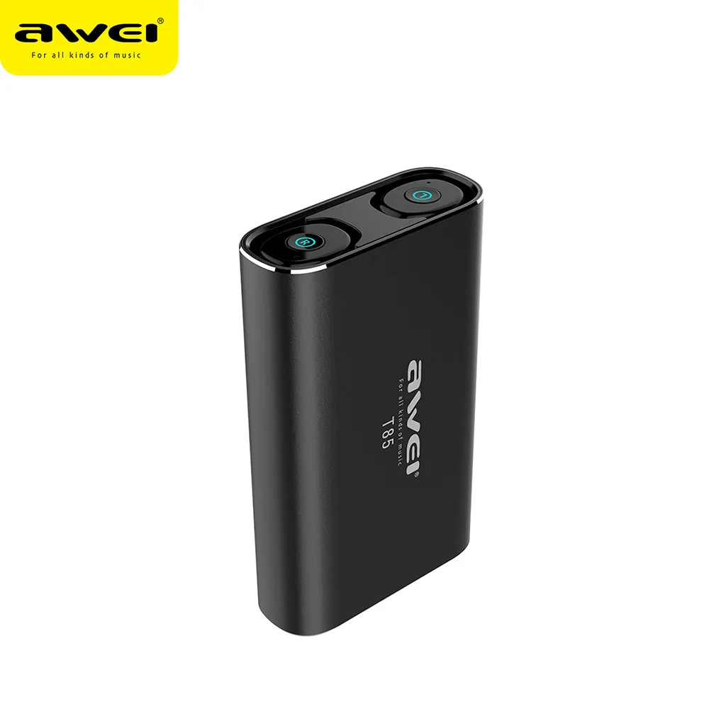 

AWEI T85 Twins True Wireless Earbuds Stereo Bluetooth Earphones Wireless Bluetooth Headphone Earphone mic and Charging Box