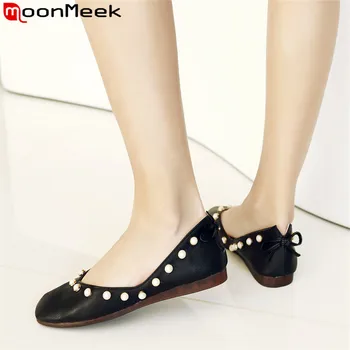 

MoonMeek 2019 fashion spring autumn new shoes woman square toe shallow mary janes shoes comfortable Casual flats women big size