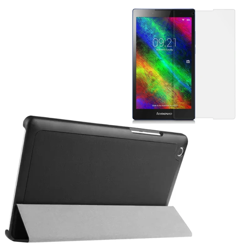 

1x Screen Protector , Ultra Thin Slim Magnetic Folio Stand Leather Case Smart Cover For Lenovo Tab 2 Tab2 A8-50 A8-50F A8-50LC