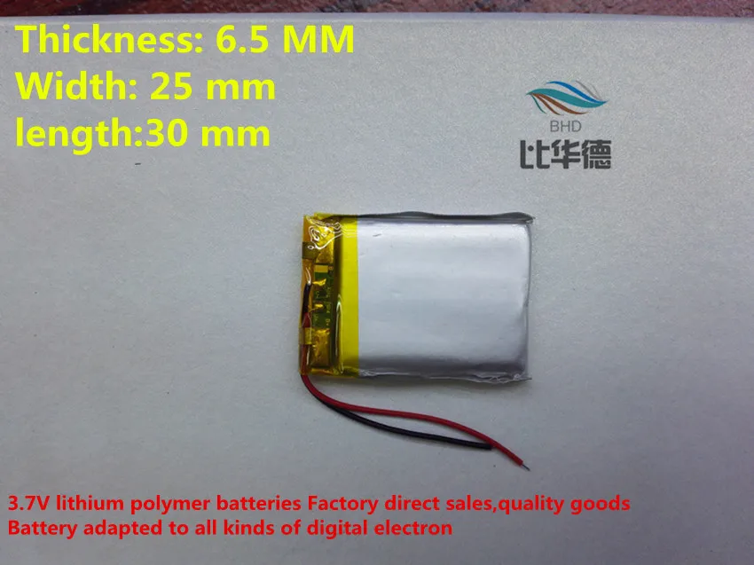 (2pieces/lot)652530 400mah lithium polymer battery quality goods of CE FCC ROHS certification authority | Электроника