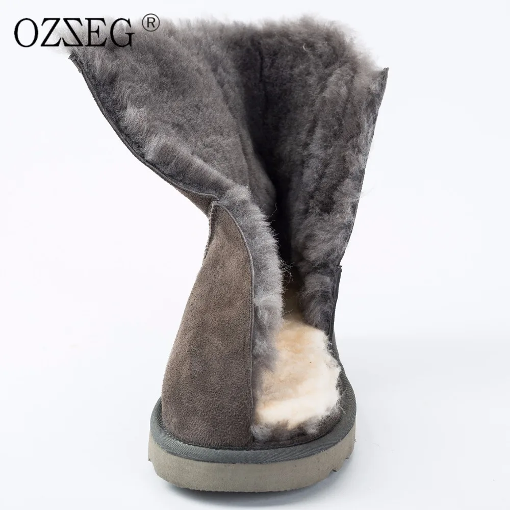 Goedkoop Vrouwelijke winter lederen natuurlijke schapenvacht bont real australi euml; wol enkellaarsjes Eskimo schoen vrouwen snowboots