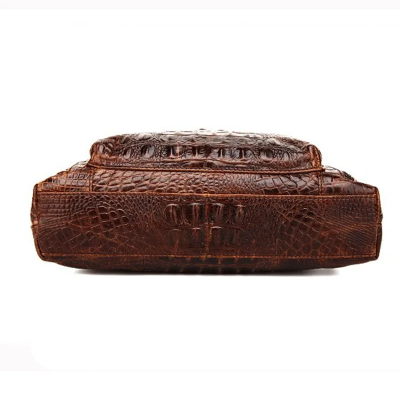 2017 new crocodile leather man bag men's business fashion leather handbag shoulder messenger bag men