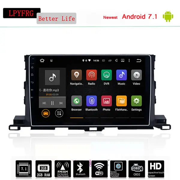 Cheap Car Android 9.0 DVD System For Toyota Highlander 2014-2019 Autoradio Car Radio Stereo GPS Navigation Multimedia Audio Full Map 1 Cheap Car Android 9.0 DVD System For Toyota Highlander 2014-2019 Autoradio Car Radio Stereo GPS Navigation Multimedia Audio Full Map 1