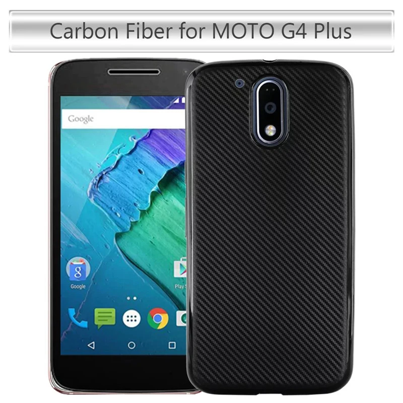 MAKAVO Для Motorola Moto G4 Плюс Случае Углеродного Волокна Кожи задняя Крышка Тонкий
