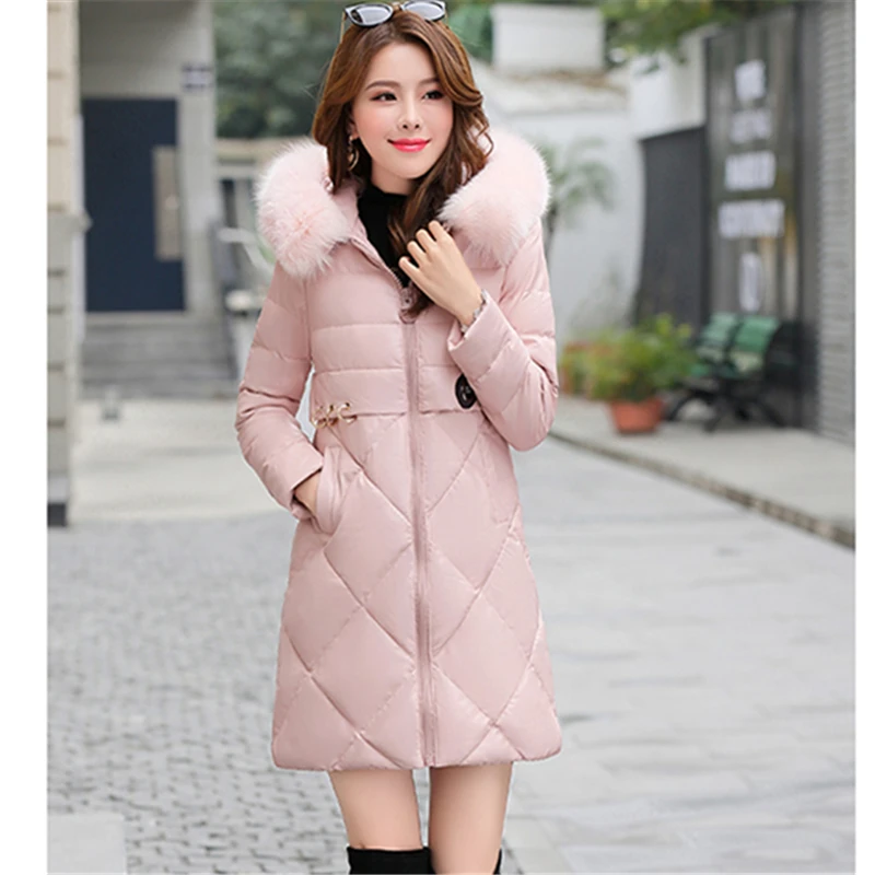Minceur Vers big Fourrure Pu Manteau Femelle De Section Hjb140 Black Longue Mince dark Vraiment Red Colour Le Femmes Marée Nouvelle 2018 Green Bas Col Épaisse Cuir caramel pink aaFqnwr5O